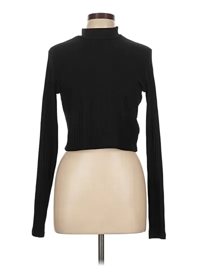 Pre-owned H&m Long Sleeve Top Black Turtleneck Tops
