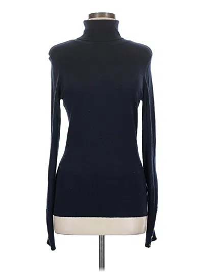 Pre-owned H&m Long Sleeve Top Blue Turtleneck Tops