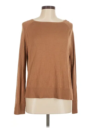 Pre-owned H&m Long Sleeve Top Brown Boatneck Tops