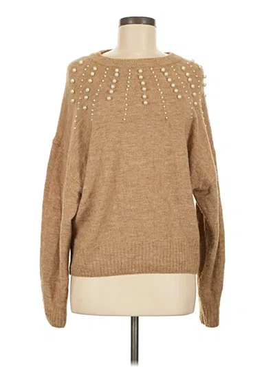 Pre-owned H&m Long Sleeve Top Brown Boatneck Tops