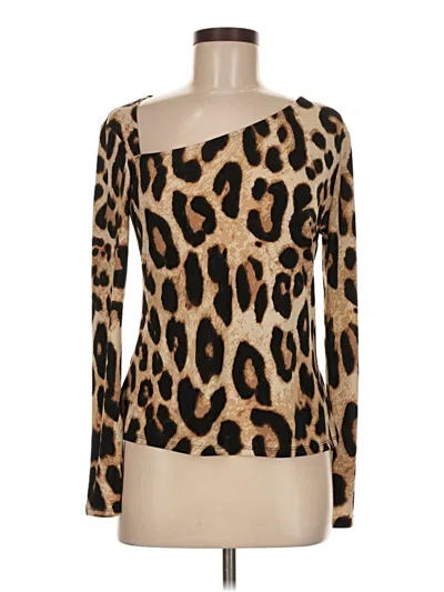 Pre-owned H&m Long Sleeve Top Brown One Shoulder Neckline Tops