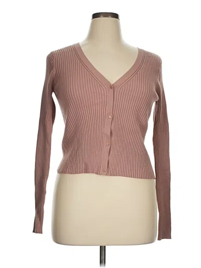 Pre-owned H&m Long Sleeve Top Brown Sweetheart Neckline Tops