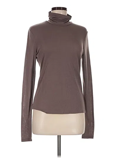 Pre-owned H&m Long Sleeve Top Brown Turtleneck Tops