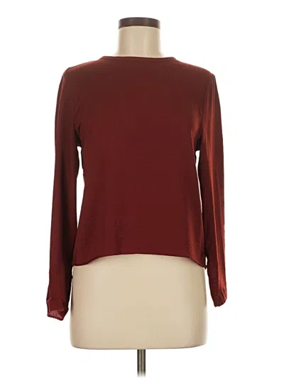 Pre-owned H&m Long Sleeve Top Burgundy Boatneck Tops