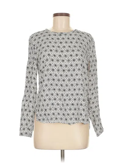 Pre-owned H&m Long Sleeve Top Gray Crew Neck Tops