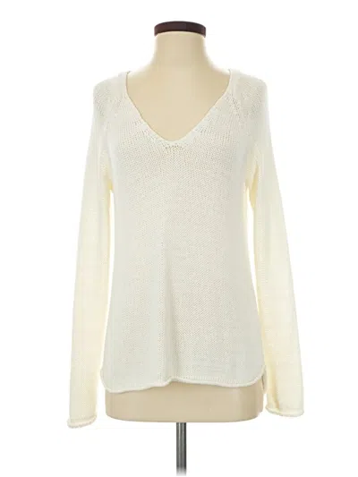 Pre-owned H&m Long Sleeve Top Ivory V-neck Tops