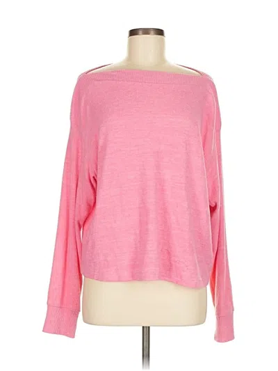 Pre-owned H&m Long Sleeve Top Pink Boatneck Tops