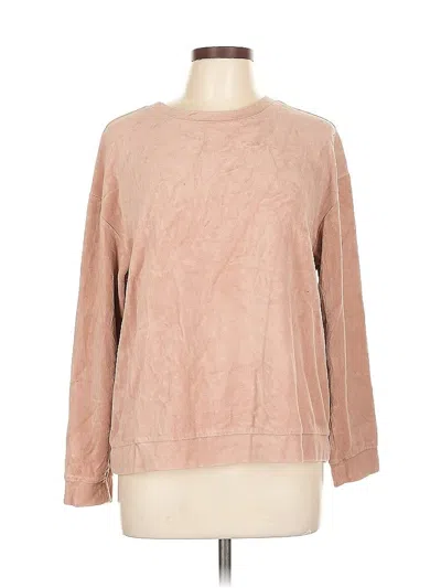 Pre-owned H&m Long Sleeve Top Pink Crew Neck Tops