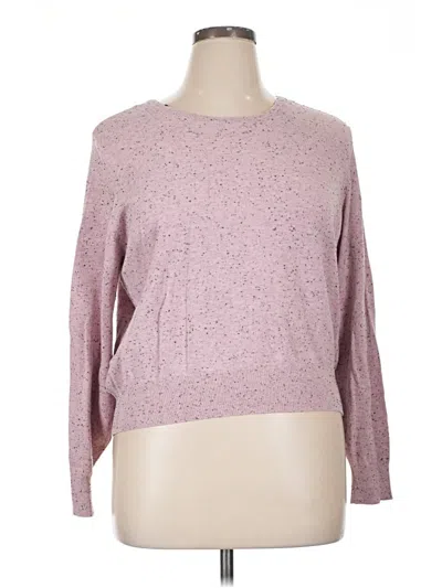 Pre-owned H&m Long Sleeve Top Pink Crew Neck Tops