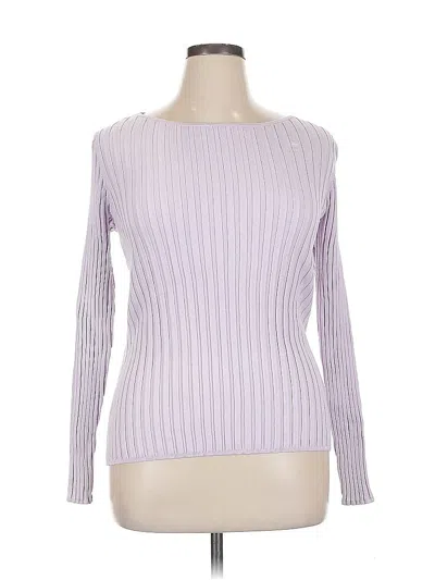 Pre-owned H&m Long Sleeve Top Purple Boatneck Tops