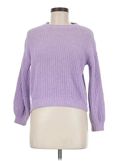 Pre-owned H&m Long Sleeve Top Purple Turtleneck Tops