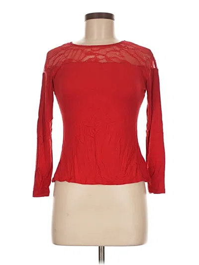 Pre-owned H&m Long Sleeve Top Red Boatneck Tops