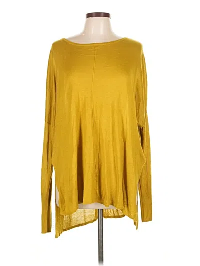 Pre-owned H&m Long Sleeve Top Yellow Boatneck Tops