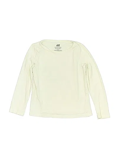 Pre-owned H&m Kids' Long Sleeve T-shirt In White