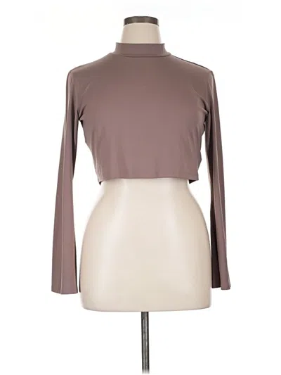 Pre-owned H&m Long Sleeve Turtleneck In Brown