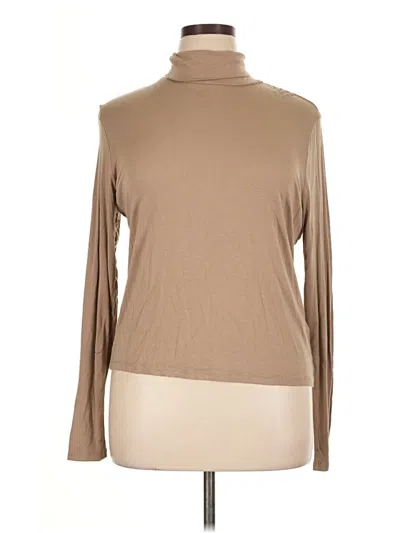 Pre-owned H&m Long Sleeve Turtleneck In Brown