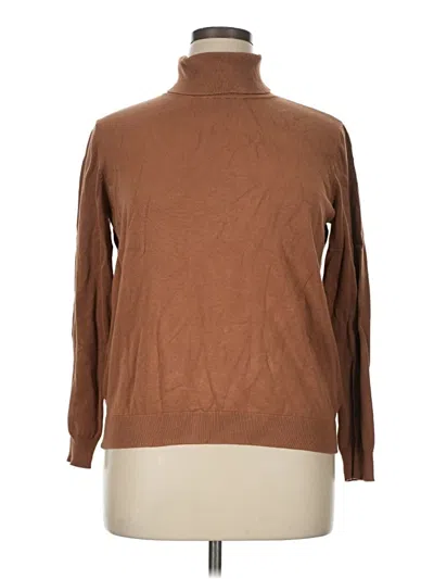 Pre-owned H&m Long Sleeve Turtleneck In Brown