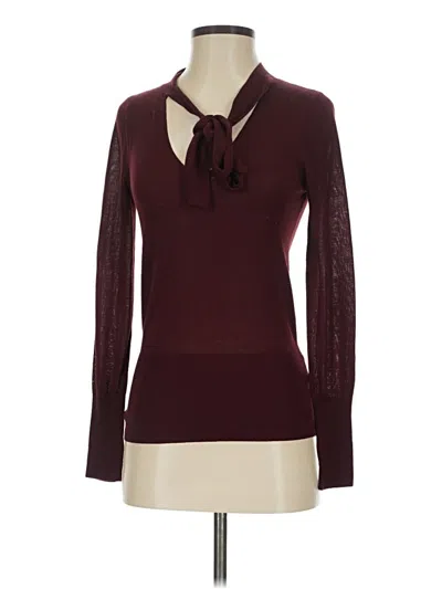 Pre-owned H&m Long Sleeve Turtleneck In Burgundy