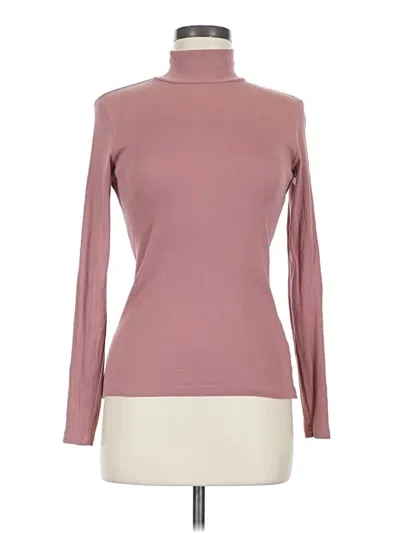Pre-owned H&m Long Sleeve Turtleneck In Pink