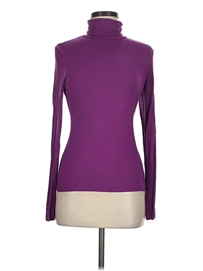 Pre-owned H&m Long Sleeve Turtleneck In Purple