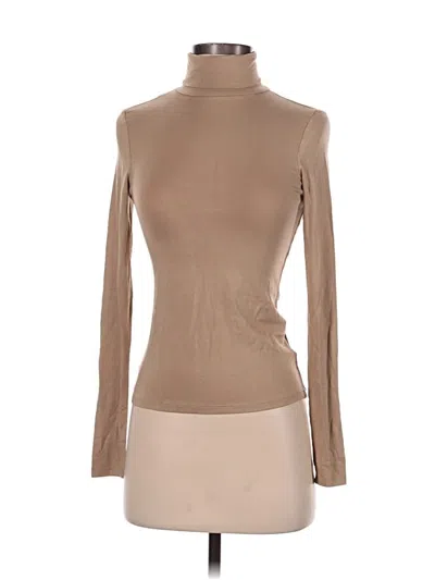 Pre-owned H&m Long Sleeve Turtleneck In Tan