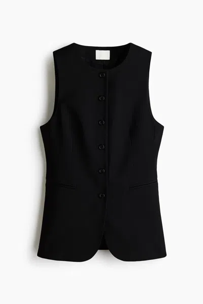 H&m Long Vest In Black