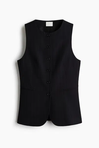 H&m Long Vest In Black
