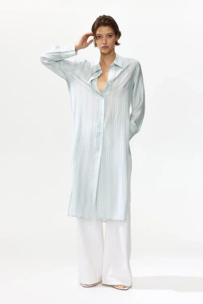 H&m Long Viscose-blend Shirt In White