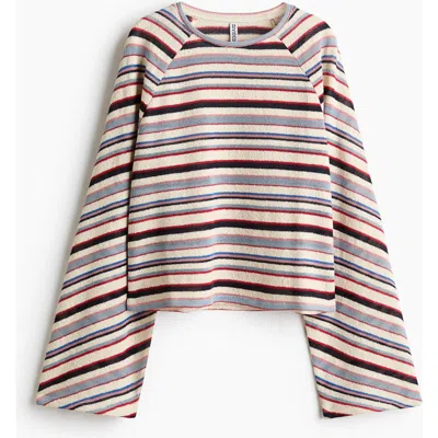 H&m Long-sleeved Knit Top In Gray