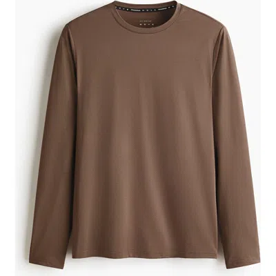 H&m Long-sleeved Sports Top With Drymove In Brown