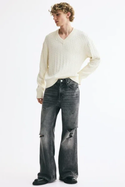 H&m Loose Bootcut Jeans In Gray