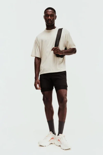 H&m Loose Fit Boxy-style Sports T-shirt With Drymove In White
