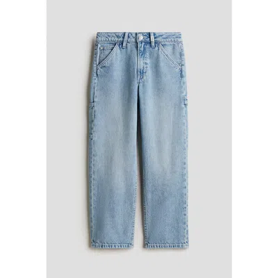 H&m Kids'  Loose Fit Carpenter Jeans In Blue
