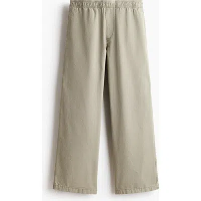 H&m Loose Fit Cotton Canvas Trousers In Gray