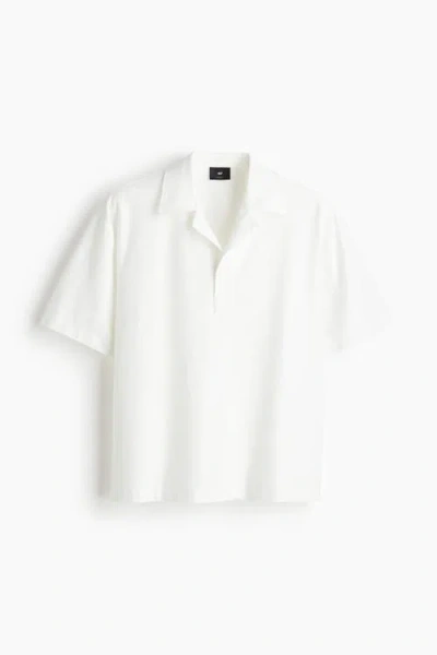 H&m Loose Fit Polo Shirt In White