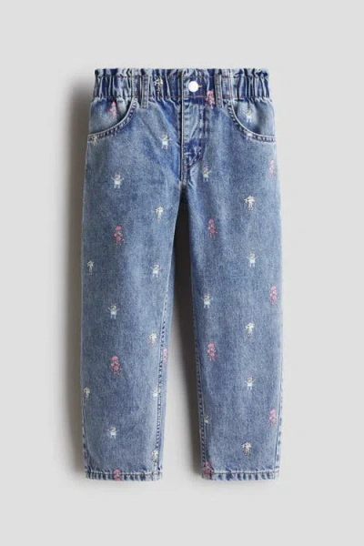 H&m Kids'  Loose Fit Tapered Jeans In Blue