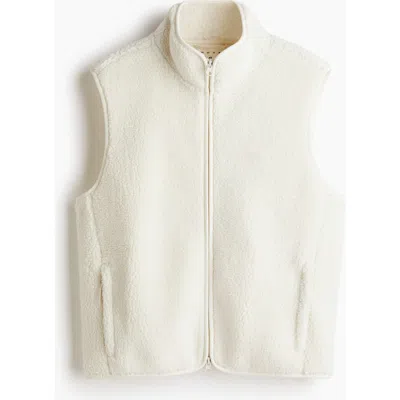 H&m Loose Fit Teddy Sports Gilet In Neutral
