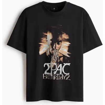 H&m Loose Fit T-shirt In Black