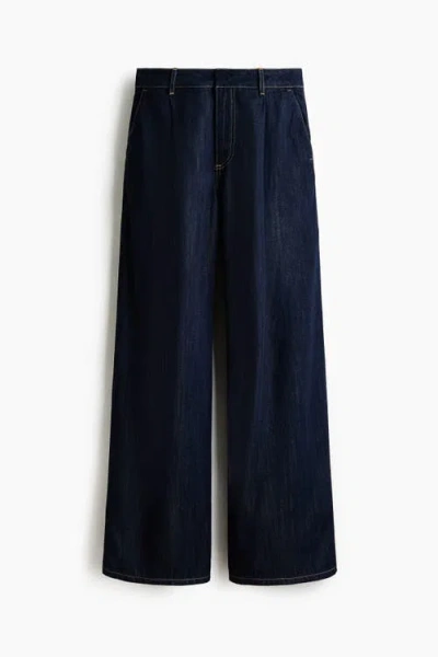 H&m Loose Fit Wide Regular Jeans In Blue