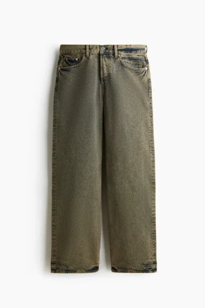 H&m Loose Straight Jeans In Gray