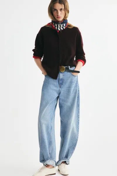 H&m Loose-fit Cardigan In Burgundy