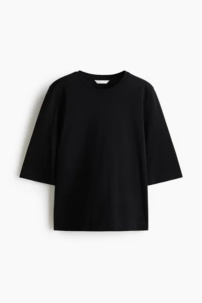 H&m Loose-fit Cotton T-shirt In Black