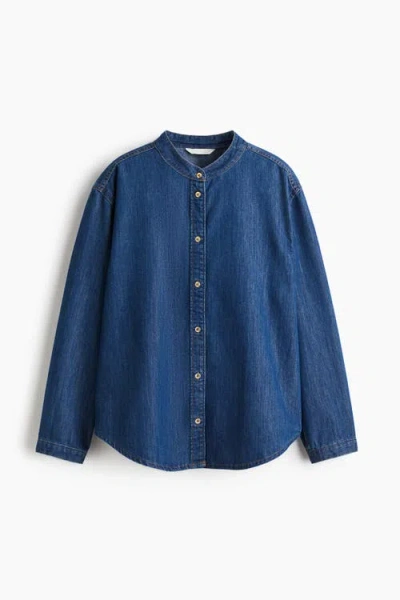 H&m Loose-fit Denim Shirt In Blue
