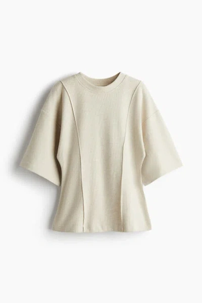 H&m Loose-fit Fine-knit Top In White