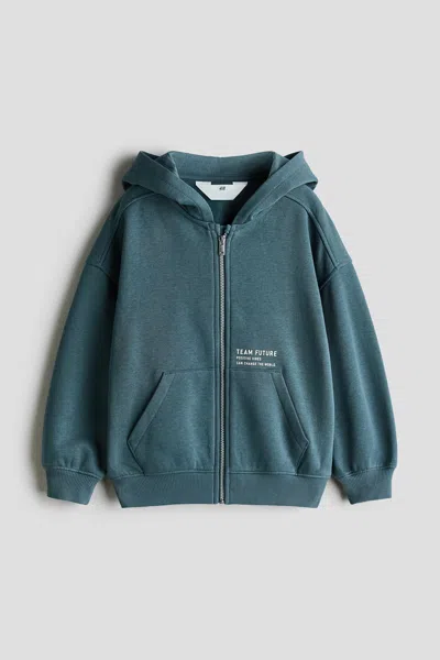 H&m Kids' Loose-fit Hooded Jacket In Blue