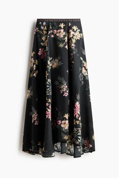 H&m Loose-fit Maxi Skirt In Black