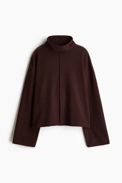 H&m Loose-fit Mock Turtleneck Sweater In Brown