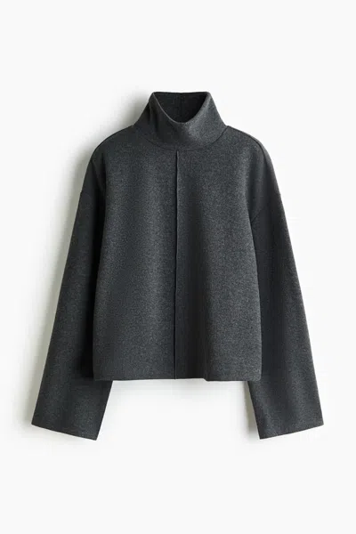 H&m Loose-fit Mock Turtleneck Sweater In Blue