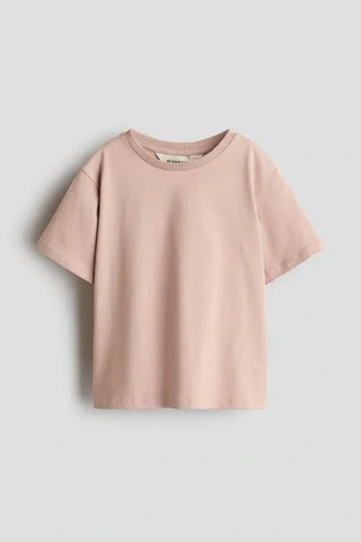 H&m Kids'  Loose-fit Pima Cotton T-shirt In Pink