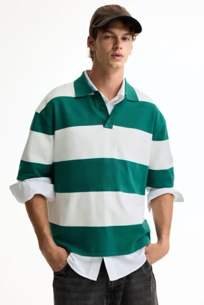 H&m Loose-fit Polo Shirt In Animal Print